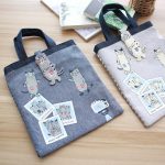 Japanese cat-shaped magnetic buckle fabric embroidered cat bag knitted fabric shopping small handbag handbag handbag handbag